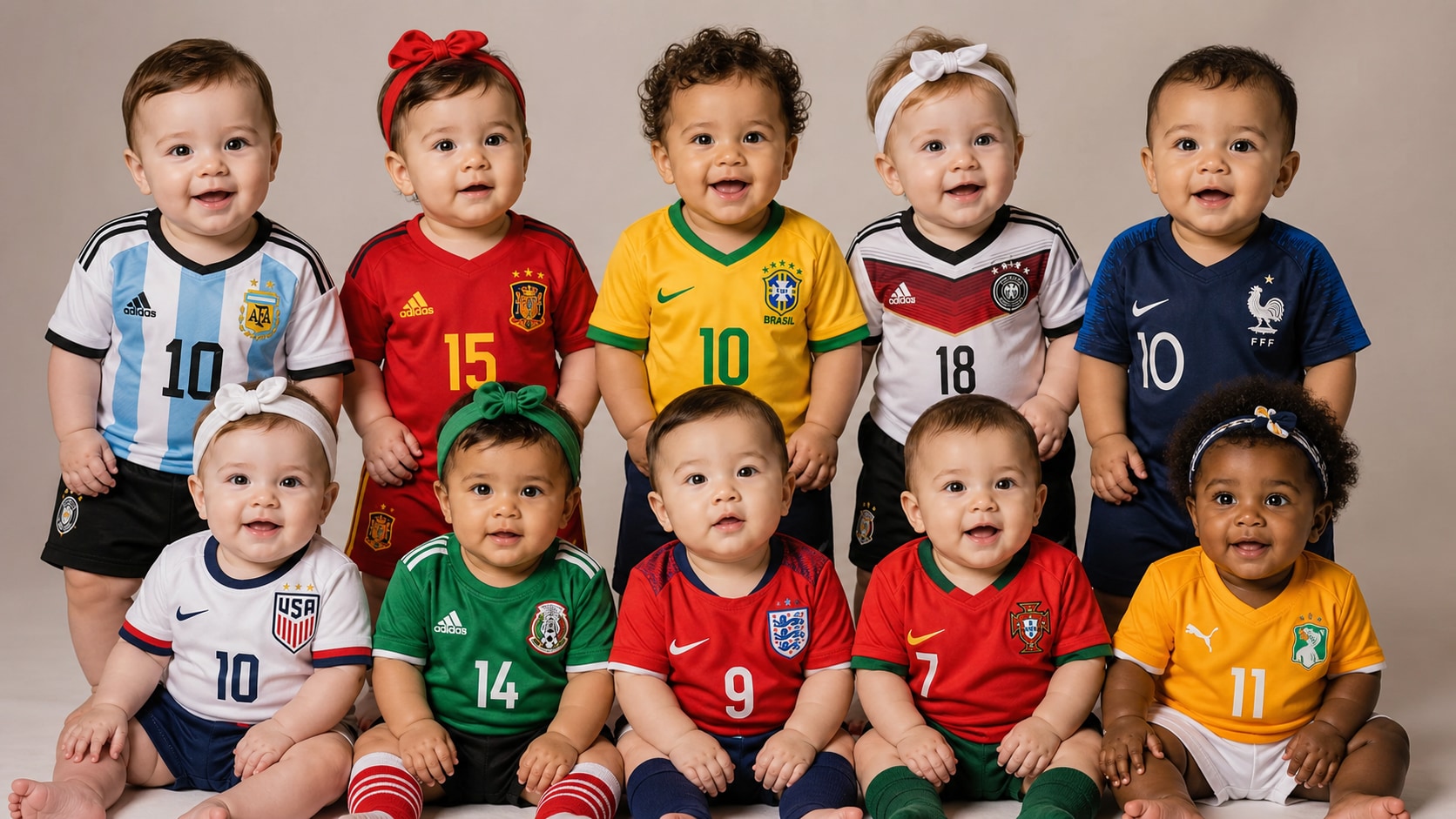Design cute world cup baby costumes easily