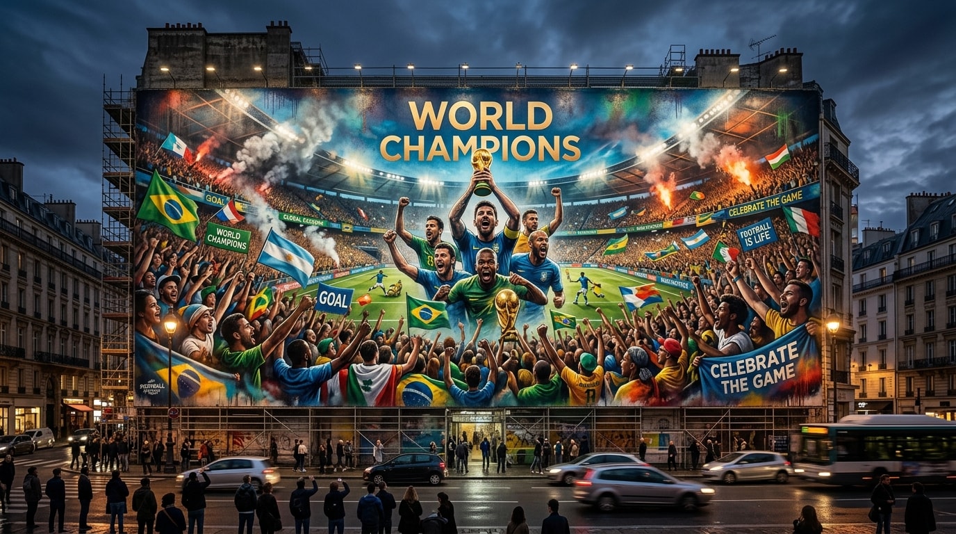 Design epic football wall paintings
