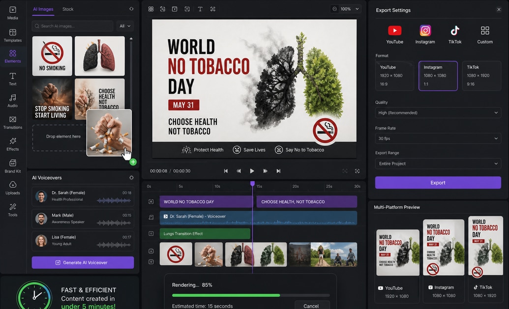 Streamlined creation of World No Tobacco Day campaigns