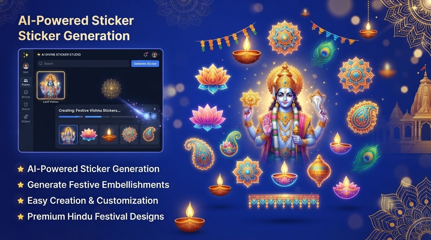 AI stickers and decor for yogini ekadashi images