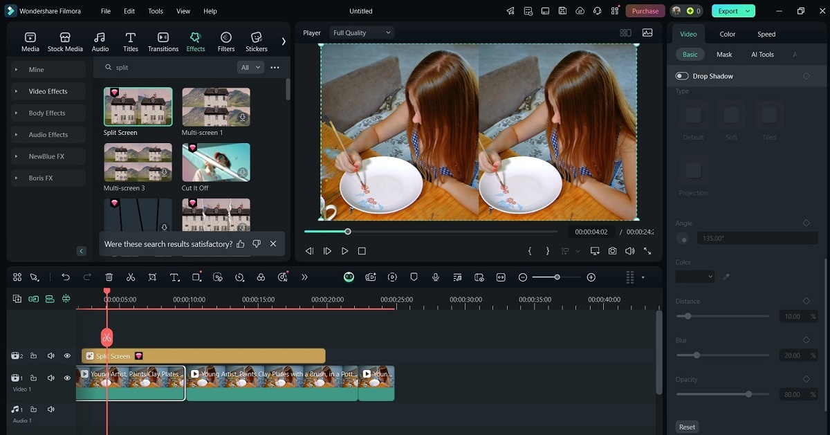 split screen editing