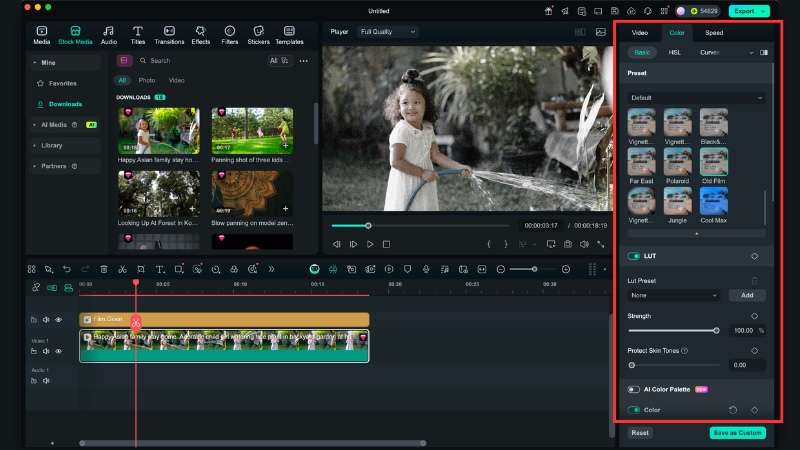 customize by applying color preset