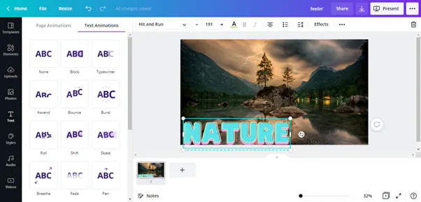Canva text animations