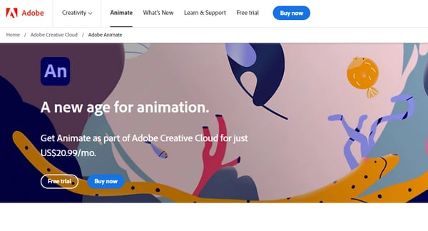 Site Web d’Adobe Animation
