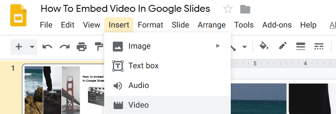 how to add youtube video to google slides