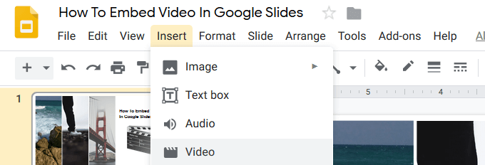 come aggiungere un video di youtube a google slides