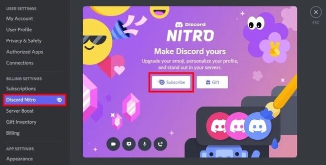 subscribe discord nitro