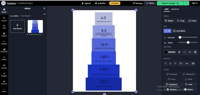 Kapwing image aspect ratio editor