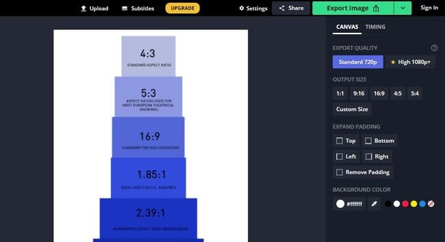  seleziona le proporzioni dell'immagine kapwing 