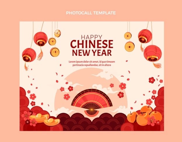 A modern new year's card design template with an aesthetically pleasing color palette and design