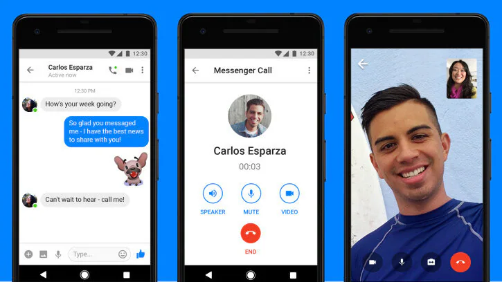 Avviare la videochiamata su Messenger