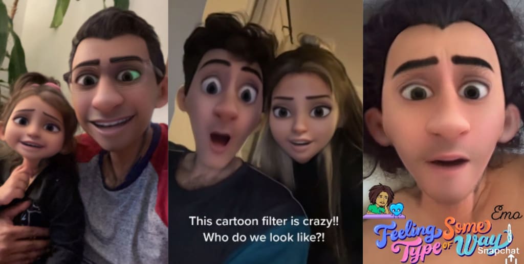 卡通 3D Snapchat 臉部鏡頭