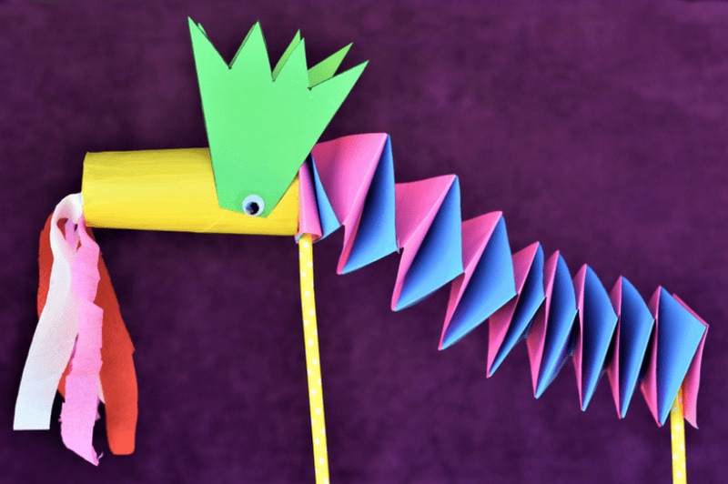 dragons de papier coloré