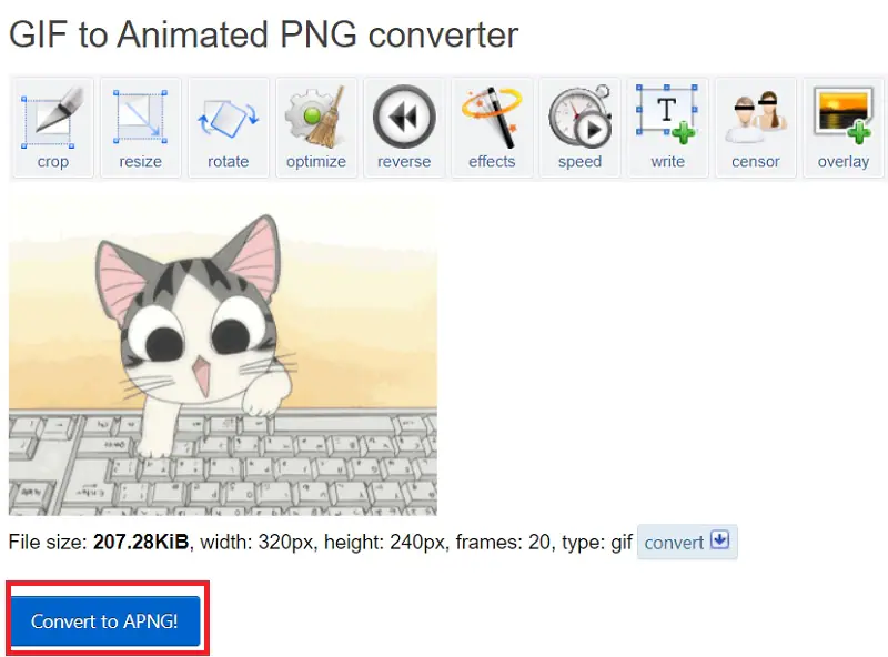 Converter GIF em PNG animado