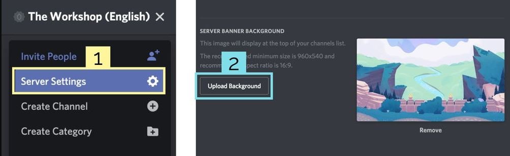 discord banner server settings