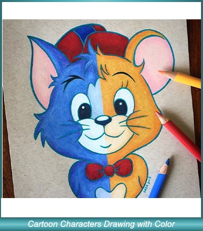 Cartoon Characters Drawing with Color