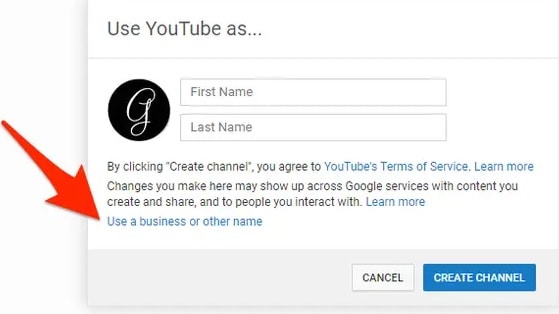 create channel name on mobile