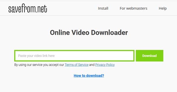 SaveFrom.net zum Herunterladen von Videos