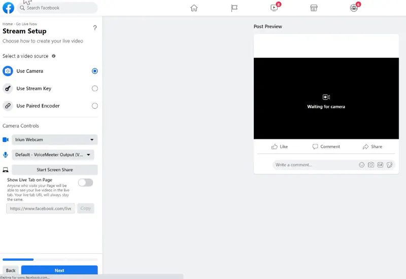 mengatur streaming pada facebook live