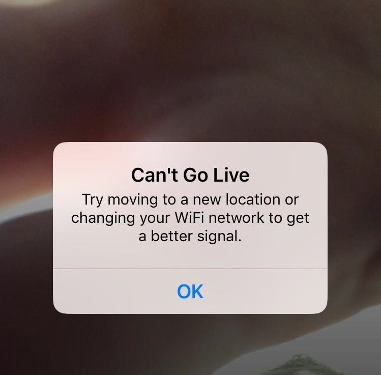 can’t go live error on facebook