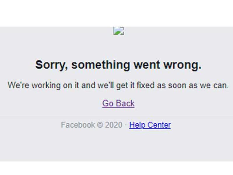 something went wrong error on facebook