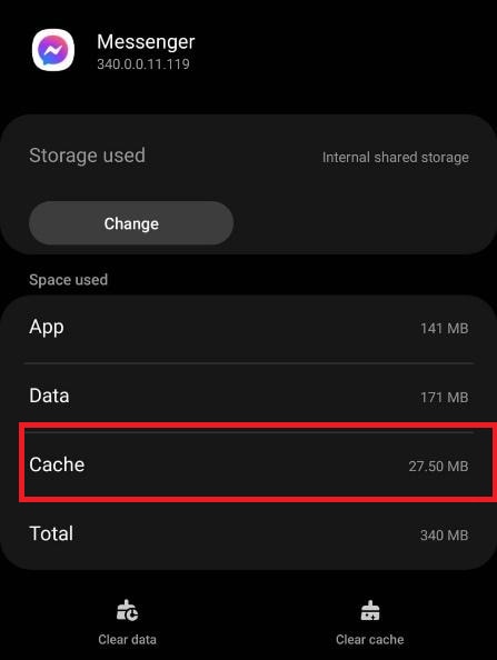 pulizia della cache su Android