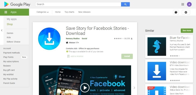 save story for facebook stories