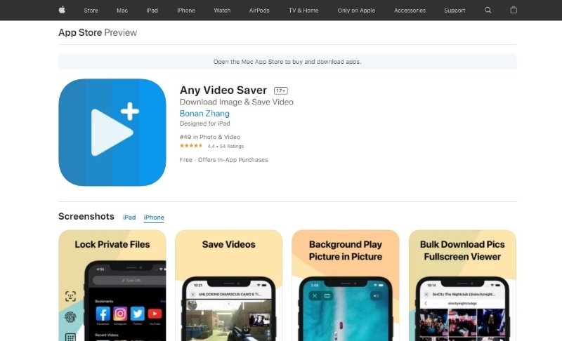 any video saver for ios