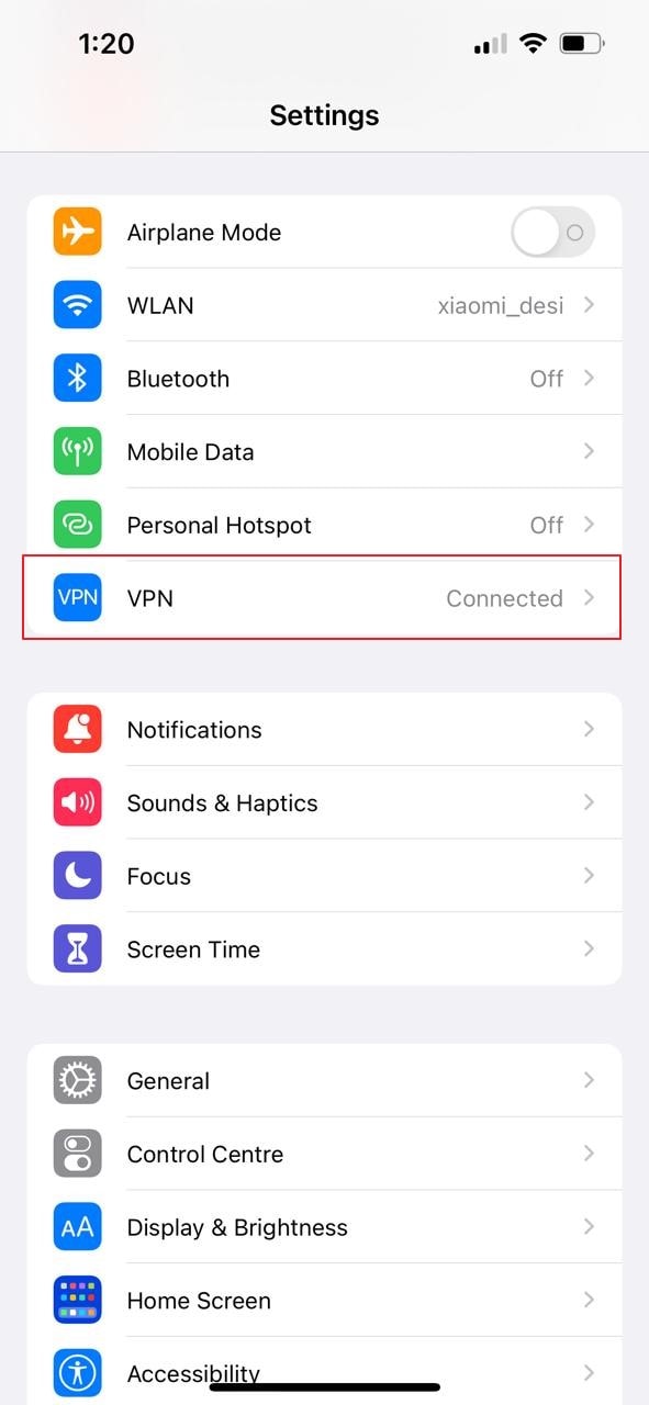 access vpn option