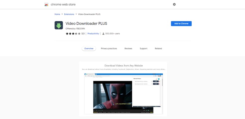 chrome extension for video download plus
