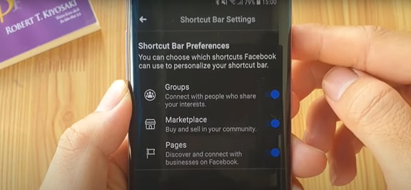 shortcut bar settings