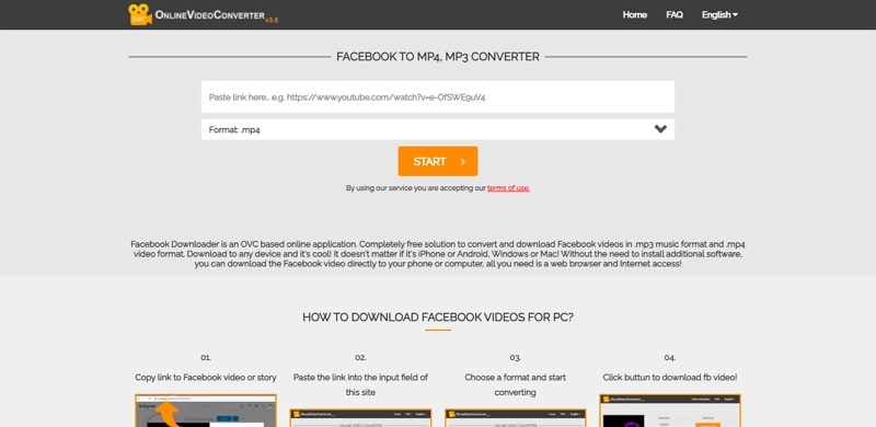  interfaccia onlinevideoconverter