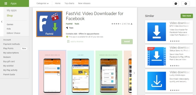 fastvid downloader per facebook