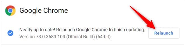 relaunch after chrome update