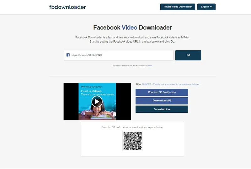 mendownload video UNICEF di fbdownloader.net