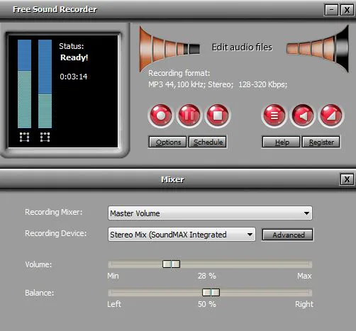 gratis geluidsrecorderinterface