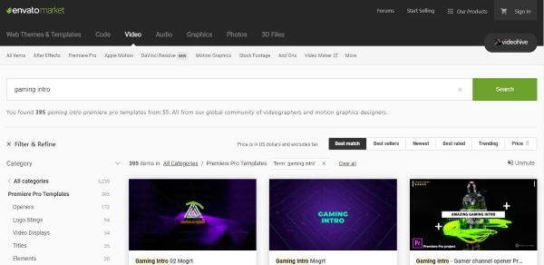 videohive gaming templates for intro