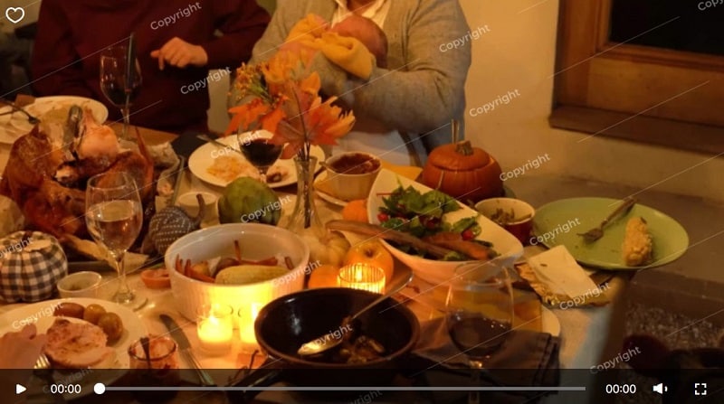 Family In A Thanksgiving Dinner