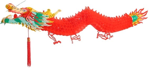 Garland; A red dragon garland symbolizing strength