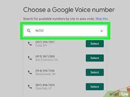 اختيار رقم Google voice