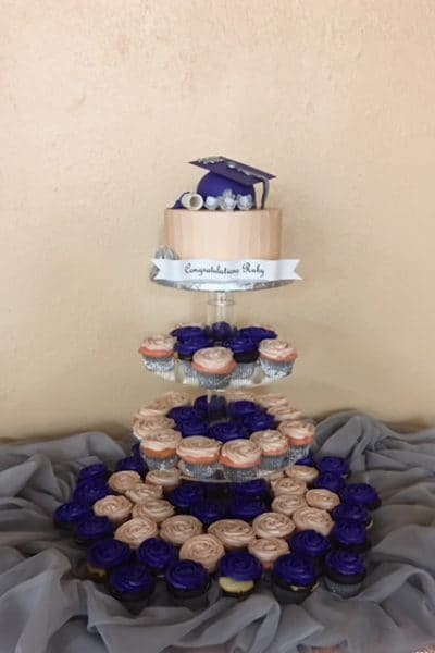 graduation cupcake tower