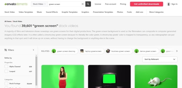 Plantillas de pantalla verde de evanto elements