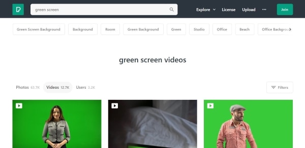 Vidéos sur fond vert pexels