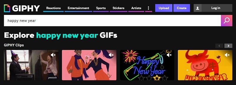 gifs du nouvel an de giphy