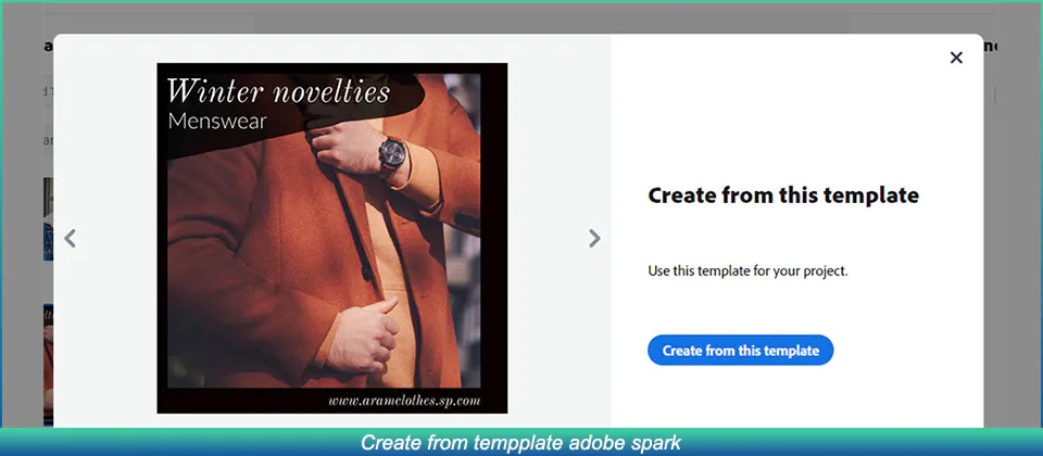 create from tempplate adobe spark