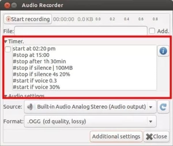 audio recorder para linux