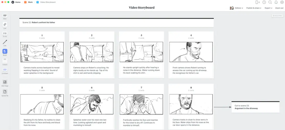 modèle de storyboard pour vidéo de marketing