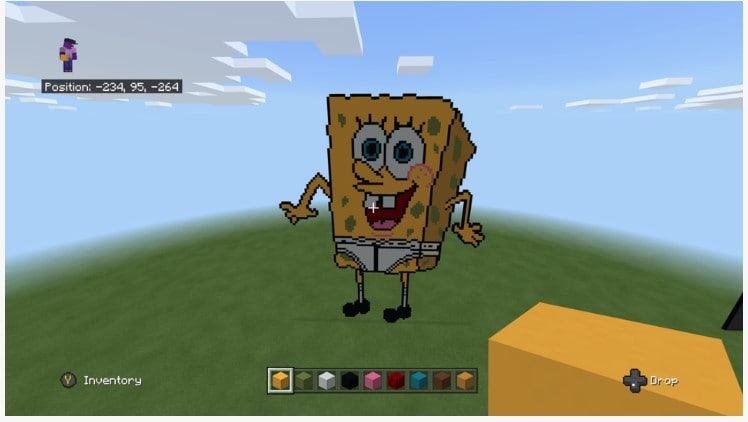 minecraft pixel art spongebob