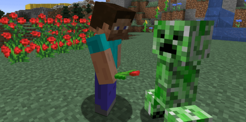 things to do on minecraft on valentine day - give a red rose