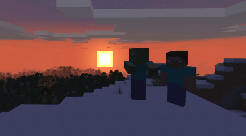 things to do on minecraft on valentine day - watch the sun rise together